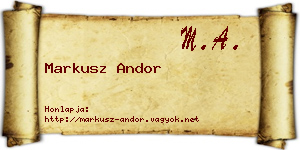 Markusz Andor névjegykártya