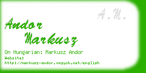 andor markusz business card